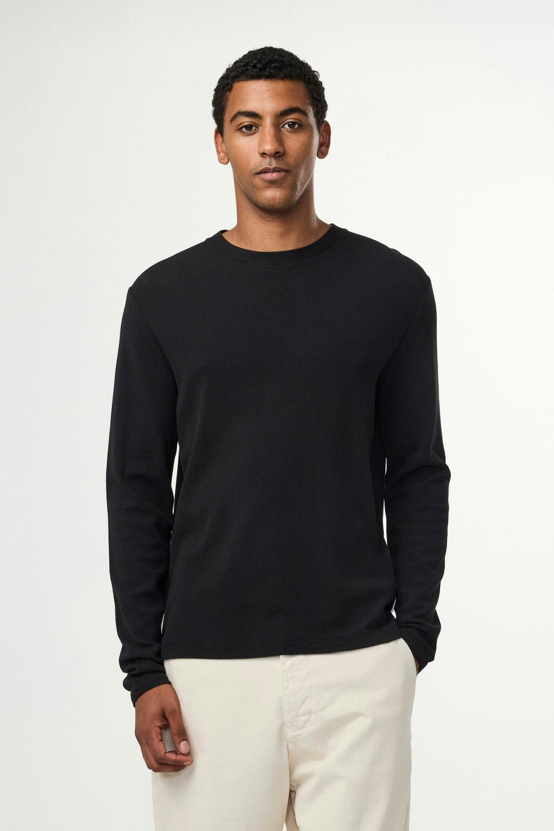 Clive - Honeycomb Structured Tee Black