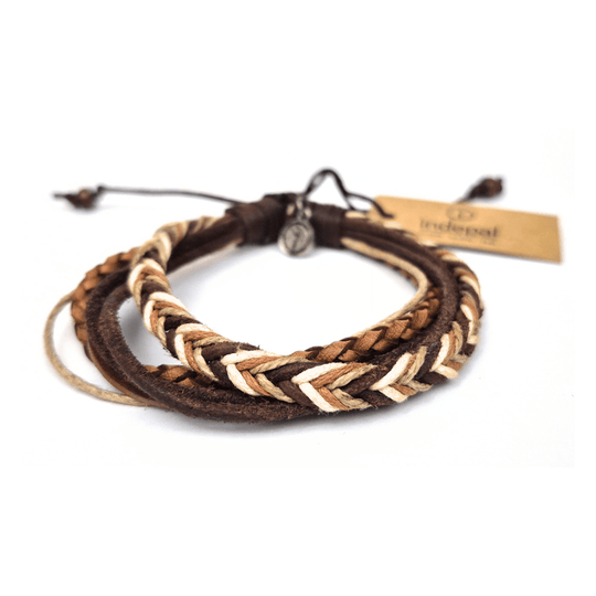 Mens Leather Bracelet-Chevron Trio