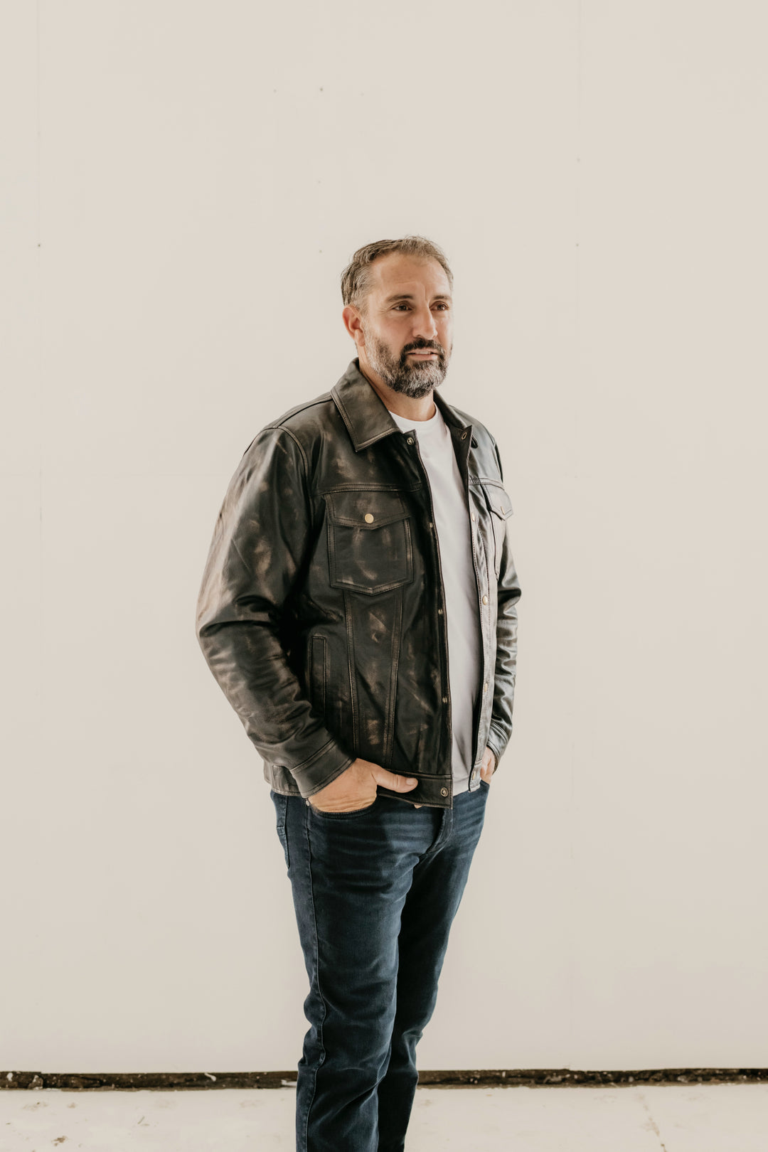 Hailwood Leather Jacket - Distressed Brown - Add any belt for FREE