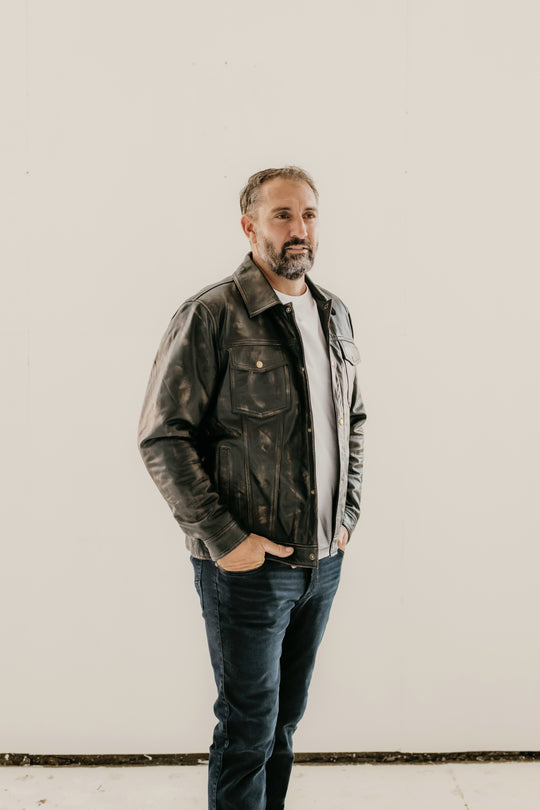 Hailwood Leather Jacket - Distressed Brown - Add any belt for FREE
