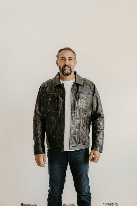 Hailwood Leather Jacket - Distressed Brown - Add any belt for FREE