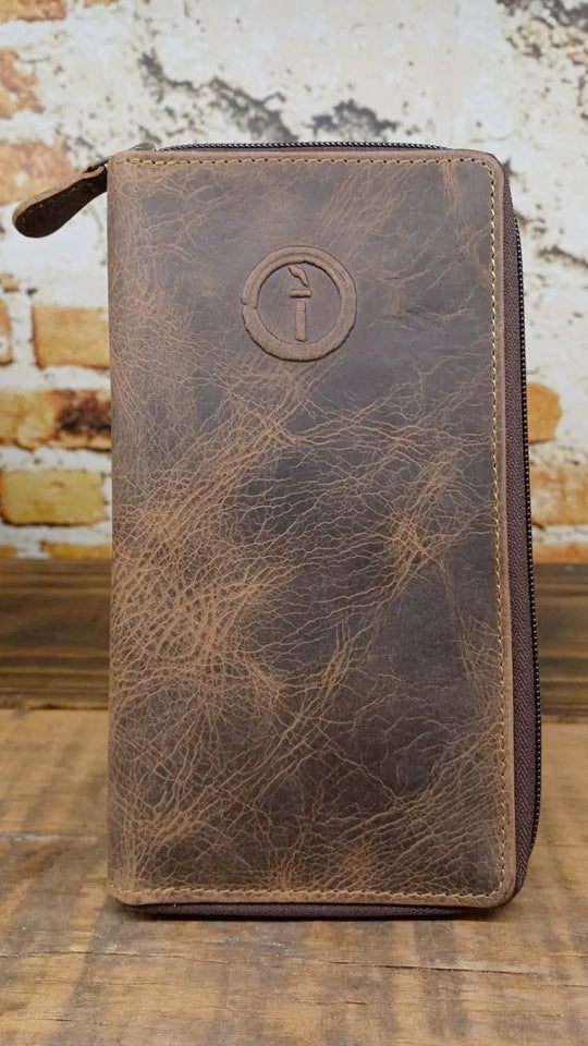 Zipped Travel leather Wallet Wallets travel-wallet indepal-leather.myshopify.com