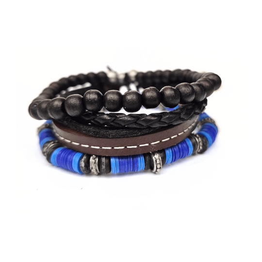 Mens Leather Bracelet-Ink Trio