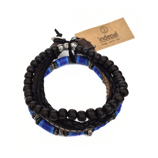 Mens Leather Bracelet-Ink Trio