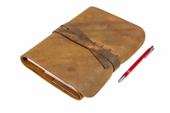 Leather Journal in Tan - Close view Journals - A5 journal-artist-journal indepal-leather.myshopify.com