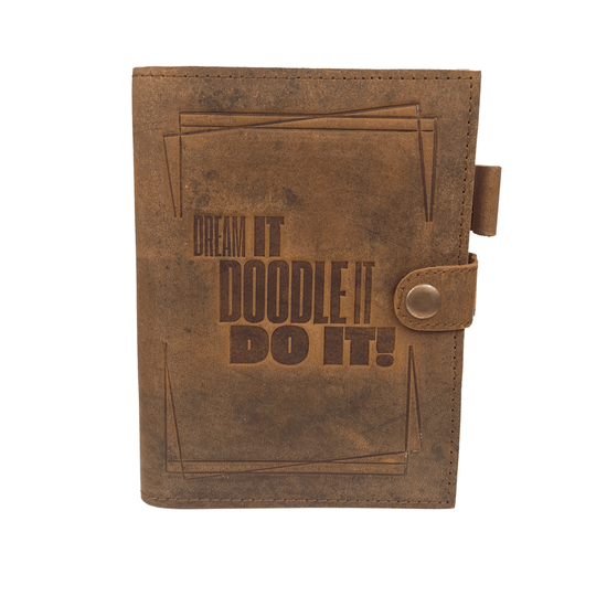 Doodle It - Tag Lock Leather Journal