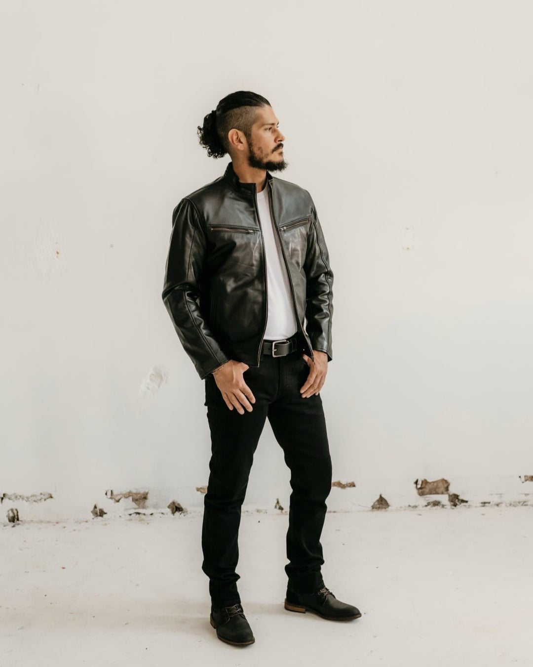 Ollie Leather Jacket - Black - Add any belt for FREE