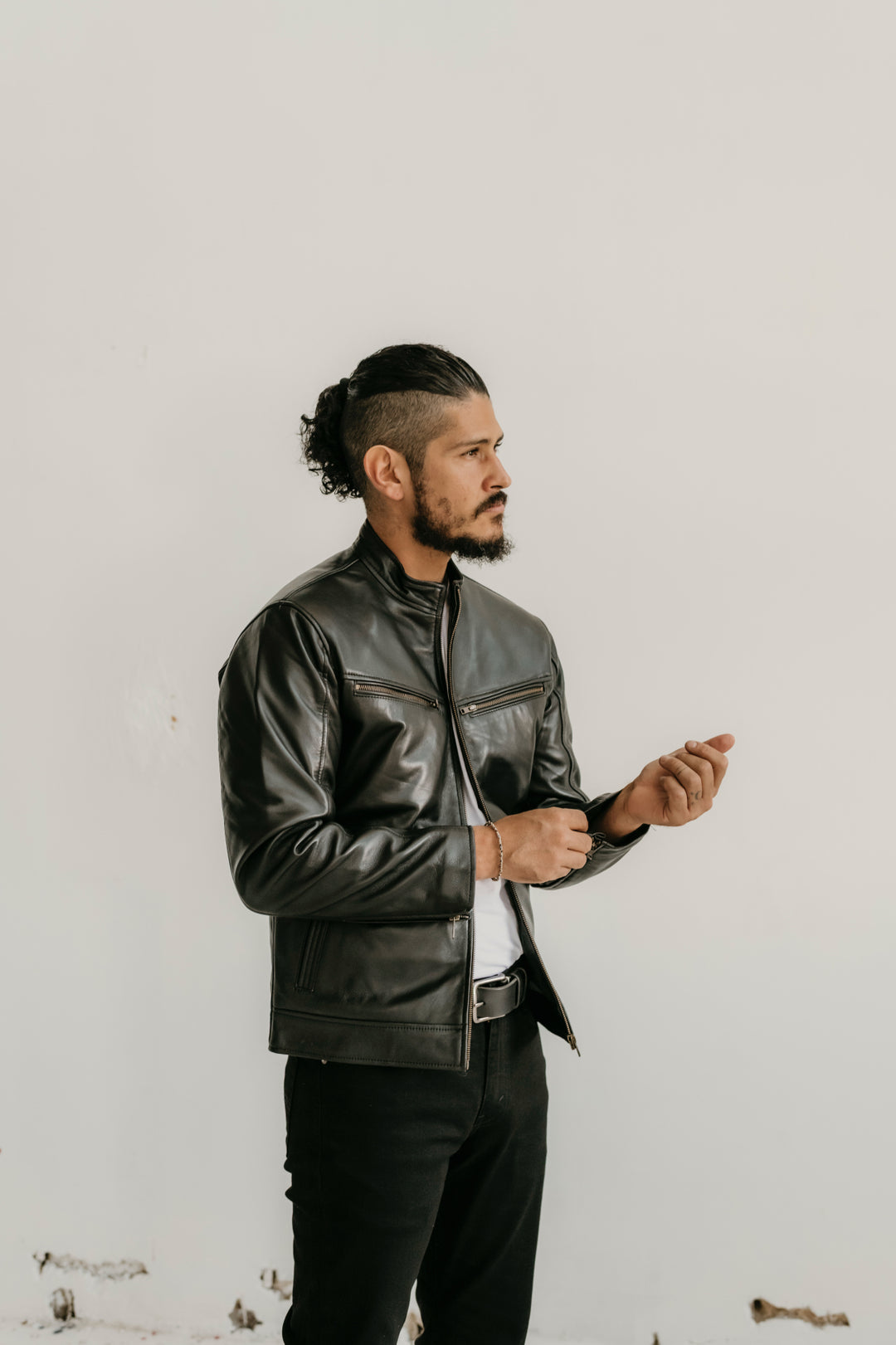 Ollie Leather Jacket - Black - Add any belt for FREE