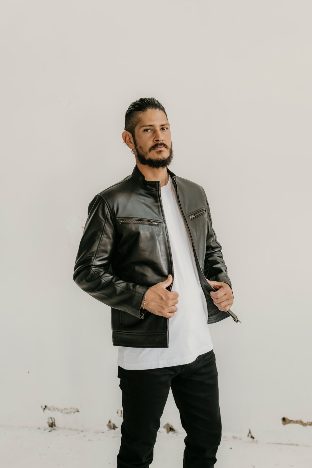 Ollie Leather Jacket - Black - Add any belt for FREE