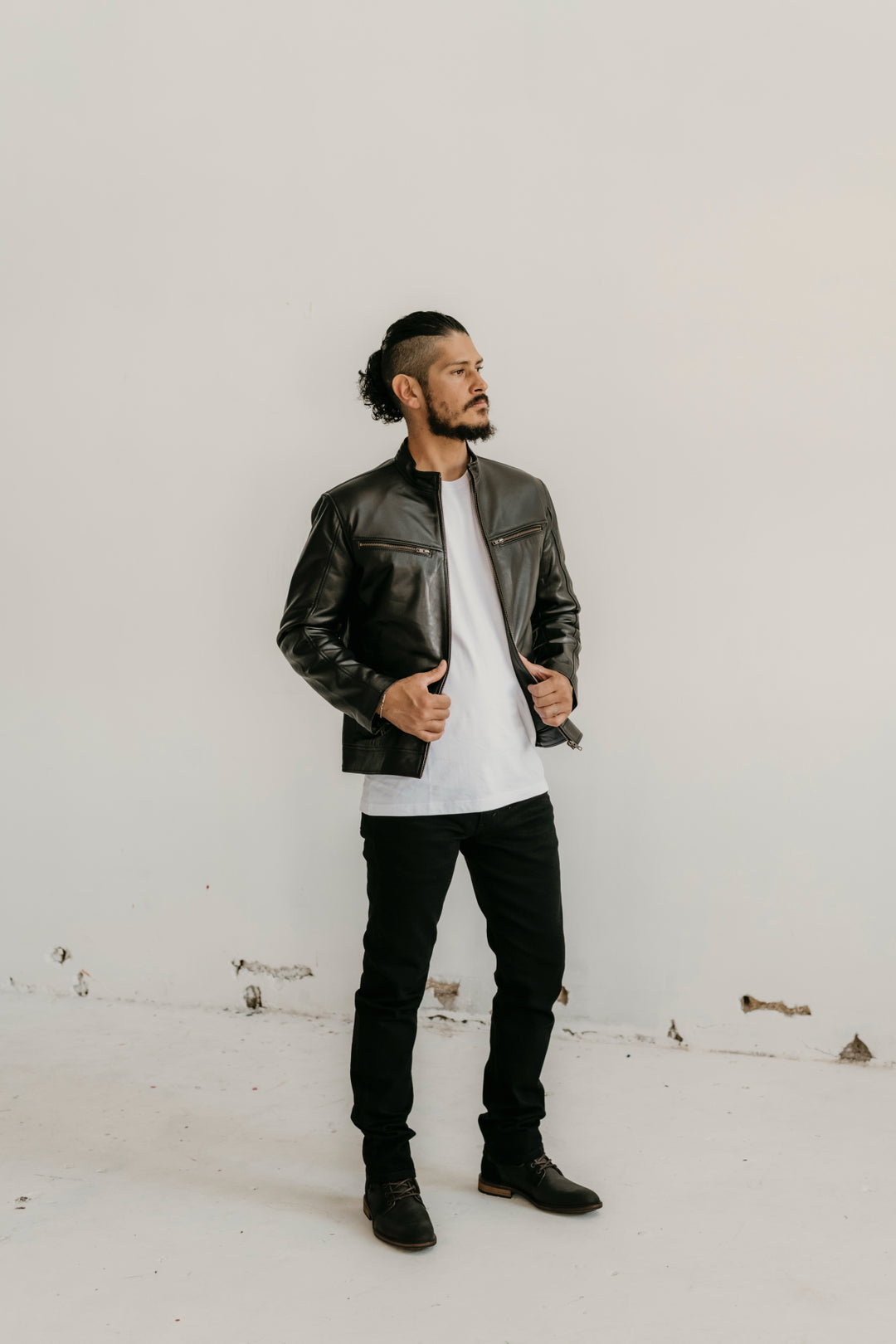 Ollie Leather Jacket - Black - Add any belt for FREE