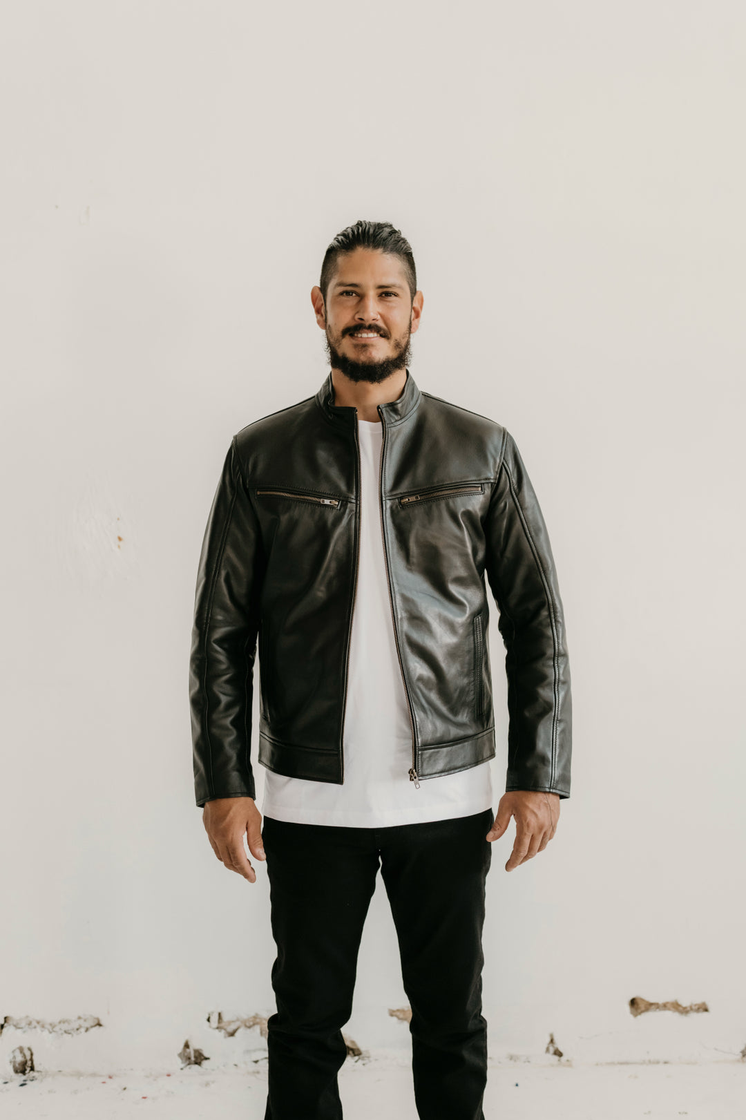 Ollie Leather Jacket - Black - Add any belt for FREE