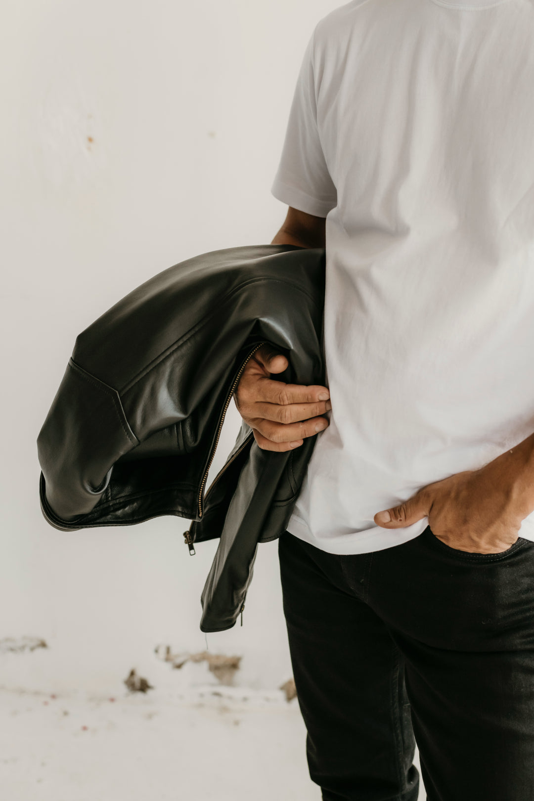 Ollie Leather Jacket - Black - Add any belt for FREE