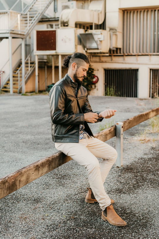 Ollie Leather Jacket - Black - Add any belt for FREE