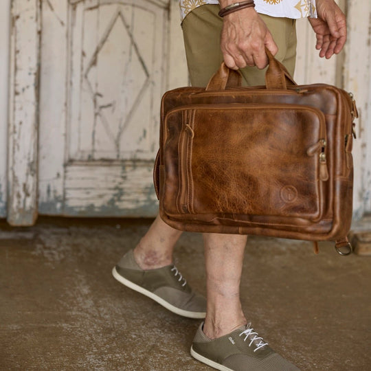 Mens Leather Combination Bag - Arno