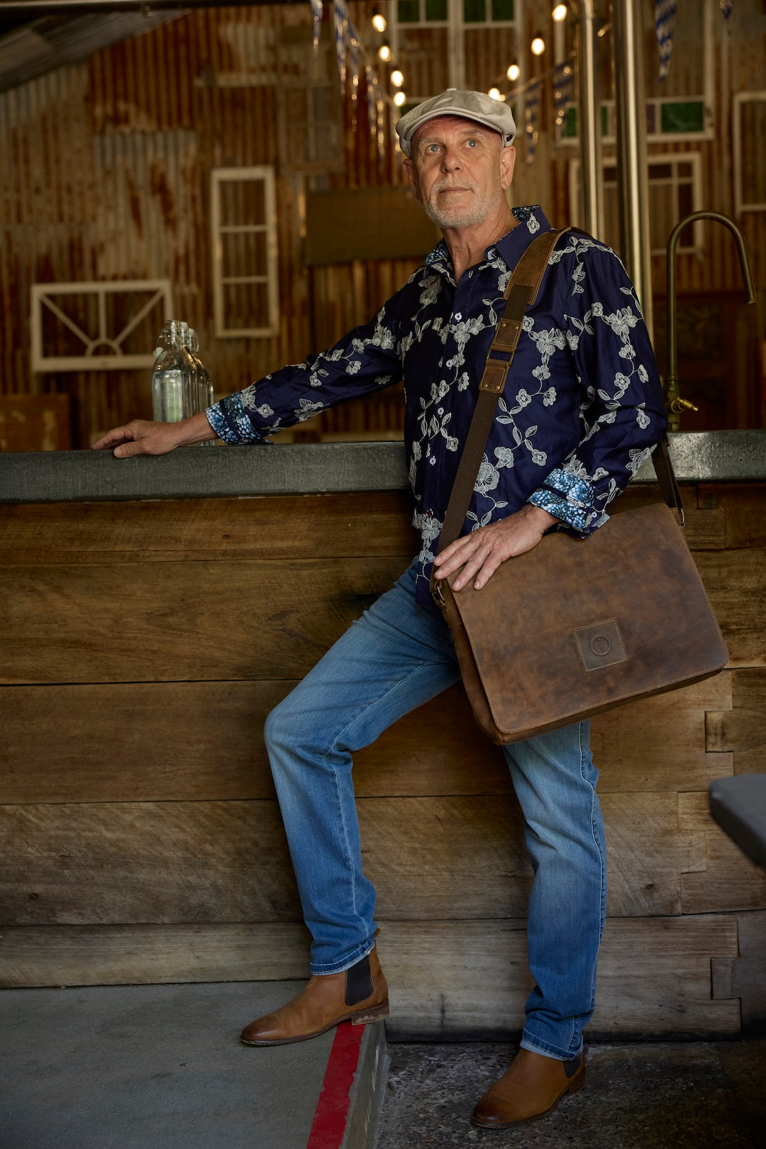 Leather Messenger Bag for Men - Soldier - 15