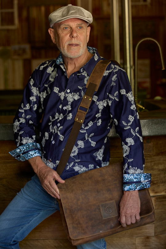 Leather Messenger Bag for Men - Soldier - 15