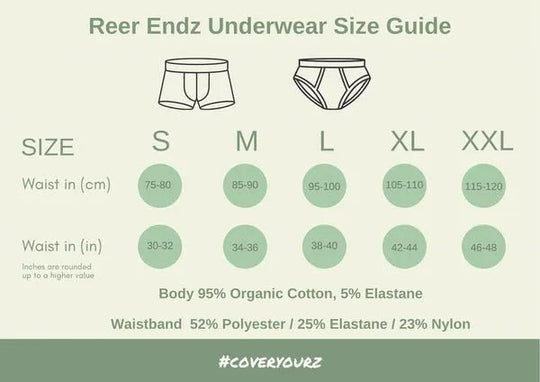 Reer Endz mens Underwear Size Guide  Socks n Jocks tropics-trunk indepal-leather.myshopify.com