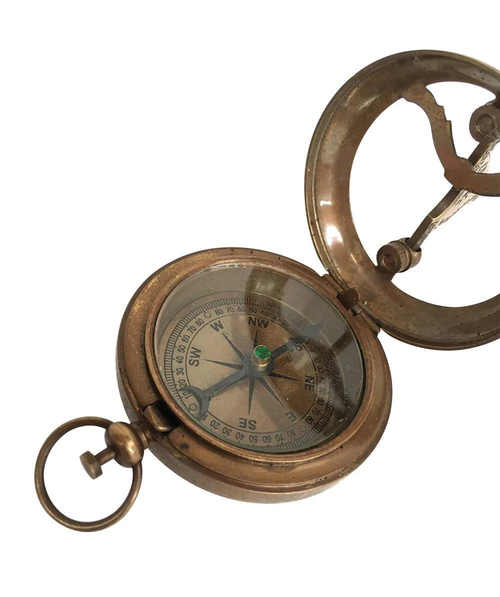 Antique Finish 45mm Pocket Sundial Compass (SN106A)
