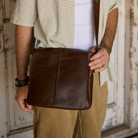 Leather Messenger Bag - Wanderer - Small