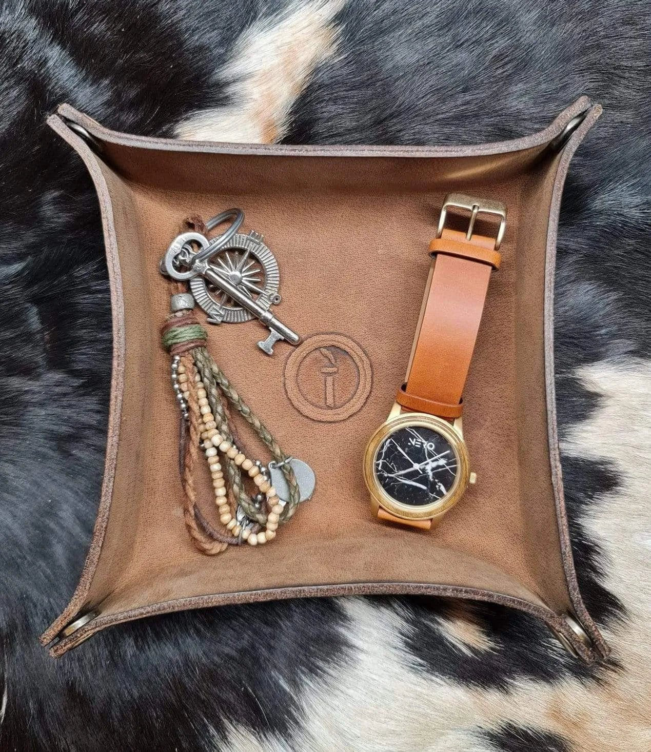 Indepal Leather ACCESSORY Crazy Horse Tan / Medium Carson Valet Tray Leather Accessories carson-valet indepal-leather.myshopify.com