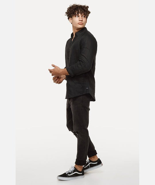 Industrie Tennyson - L/S Black Shirt Shirts - Long Sleeve industrie-tennyson-l-s-black indepal-leather.myshopify.com