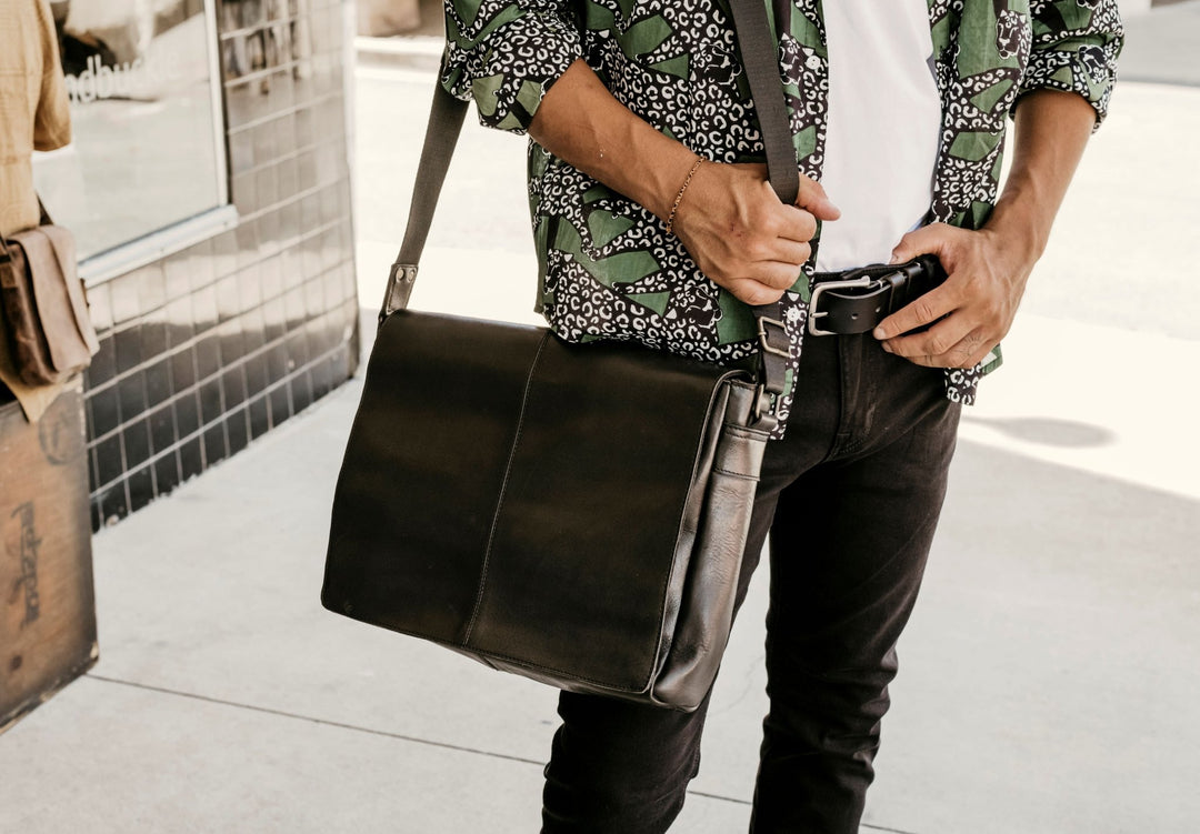 Lincoln Satchel Messenger Bag - Antique Black