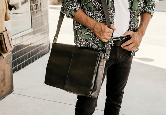 Lincoln Satchel Messenger Bag - Antique Black