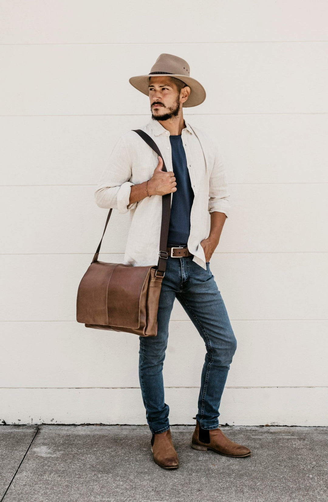 Leather Messenger Bag for Men - Lincoln 15