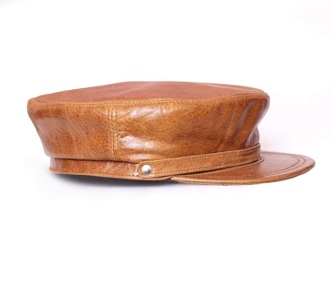 Indepal Leather Hats Tan / Small HAT - Kapaki Greek Fishermans Hat