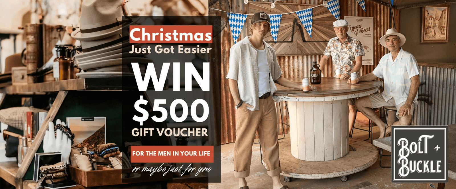 WIN A $500 GIFT VOUCHER WITH BOLT+BUCKLE