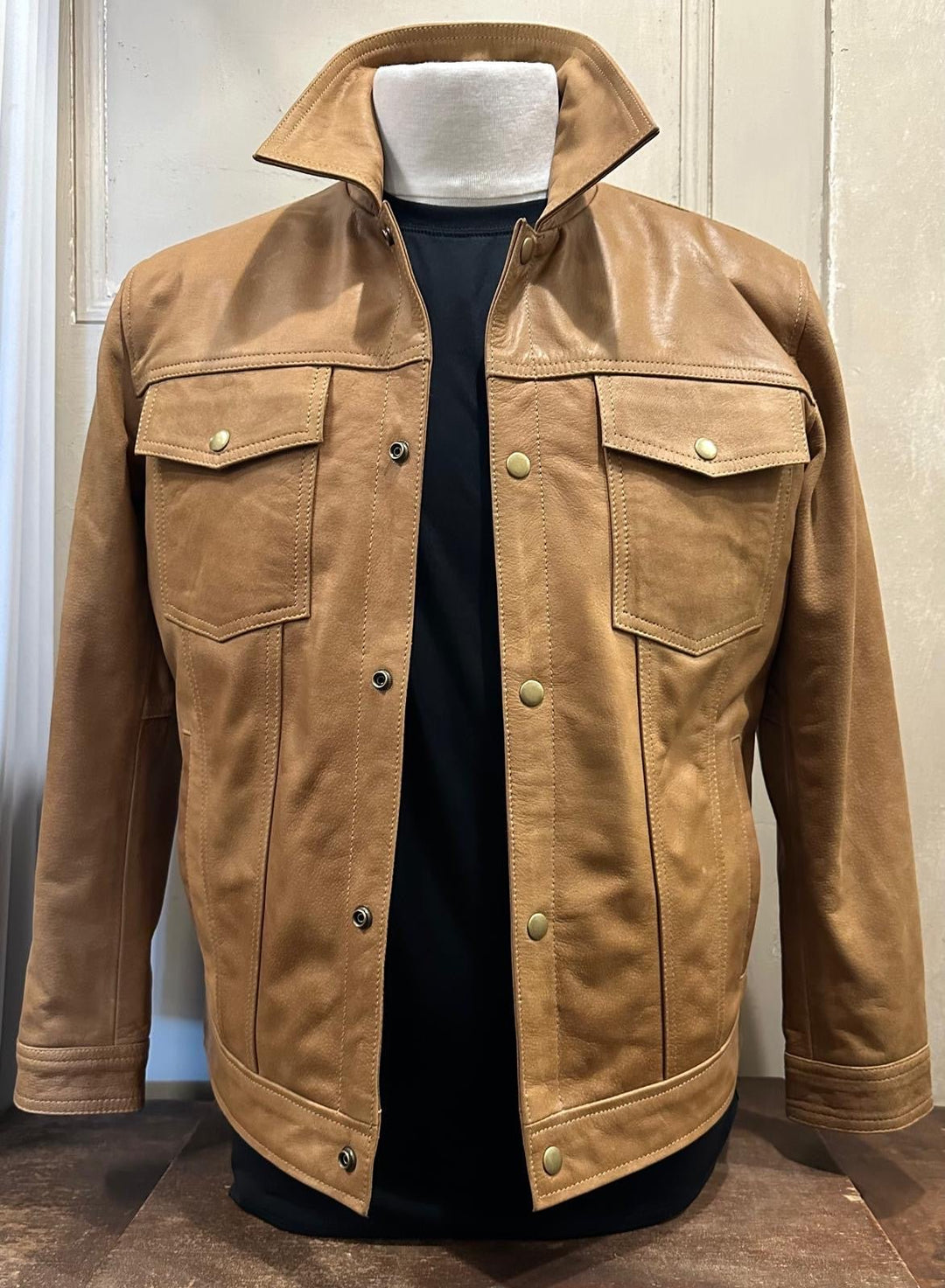 Hailwood | Mens Leather Jacket | Raw Beige