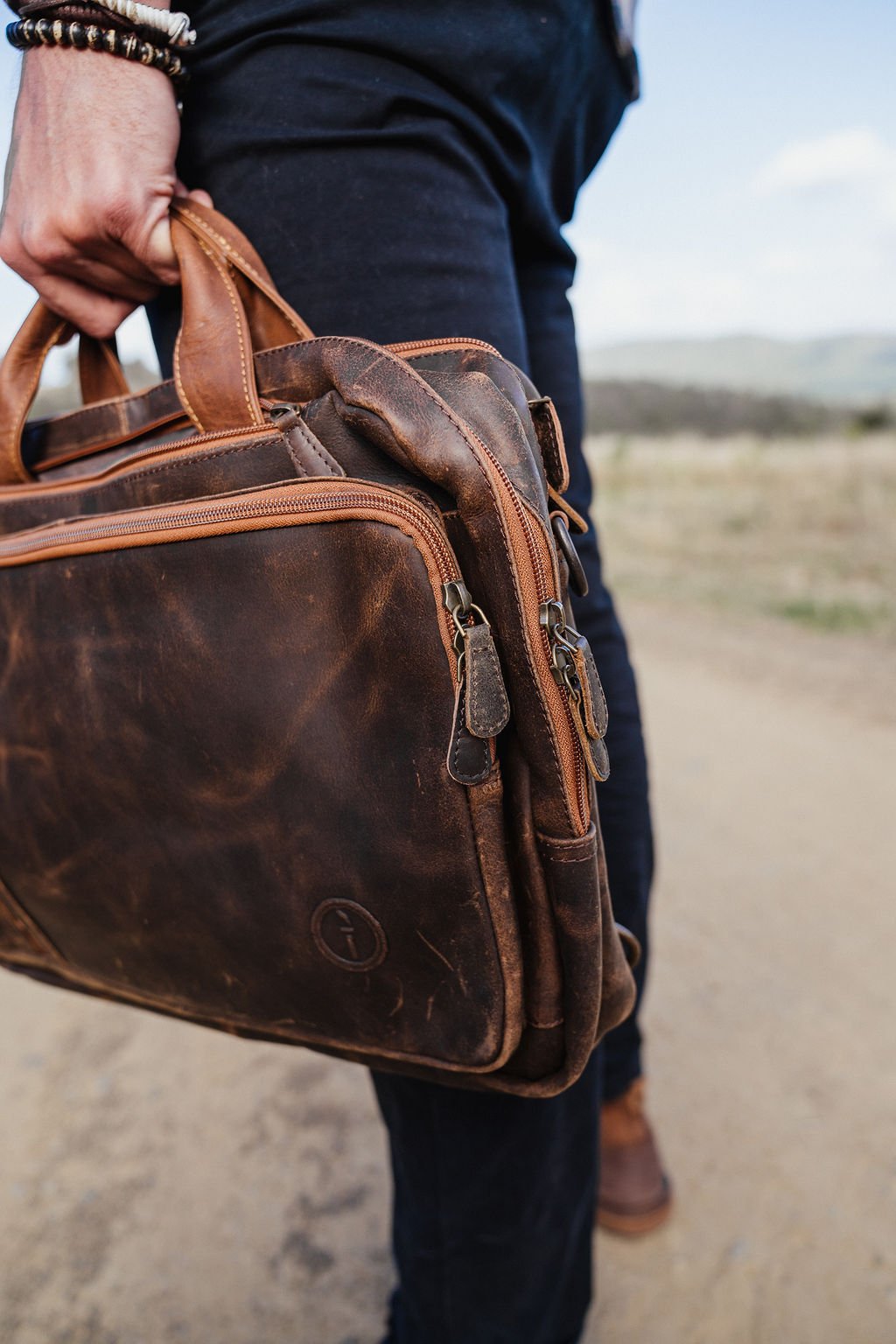 Mens Leather Combination Bag - Arno…