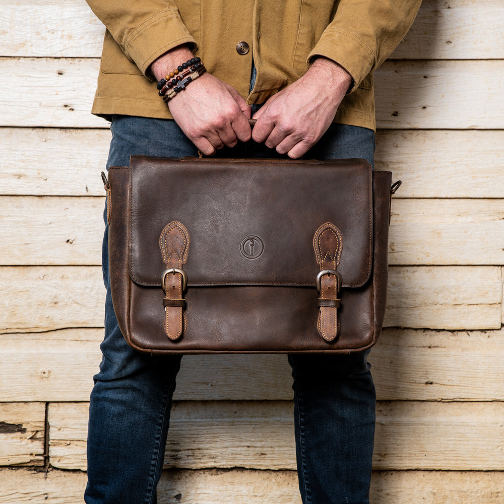 Benny Satchel mens leather computer bag