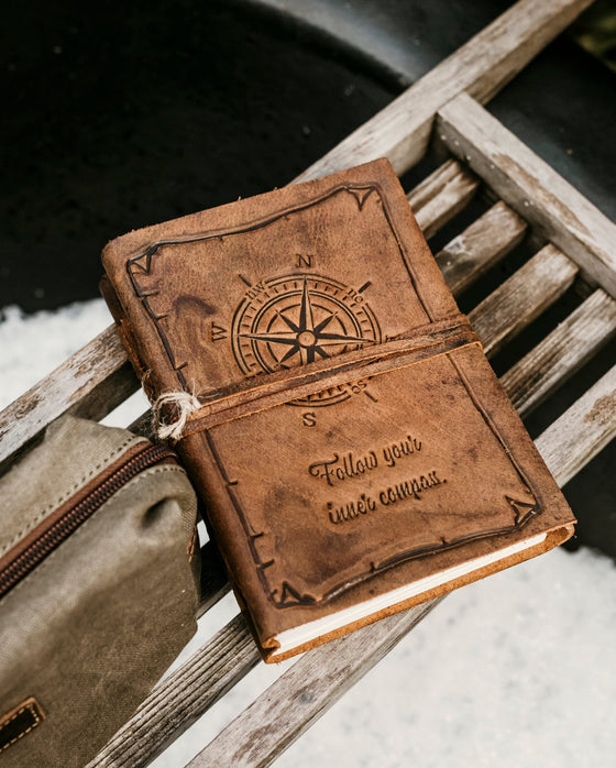 Leather Journal-Compass-5x7