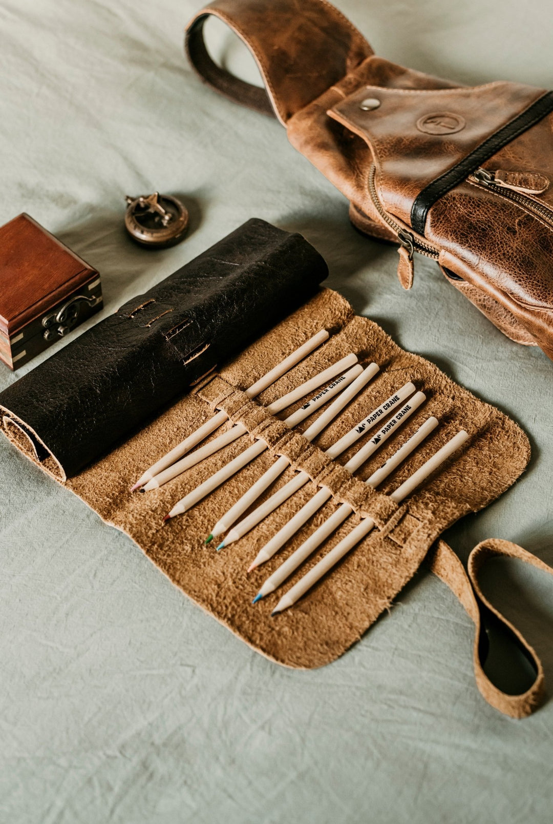 Leather Pencil Case Espresso