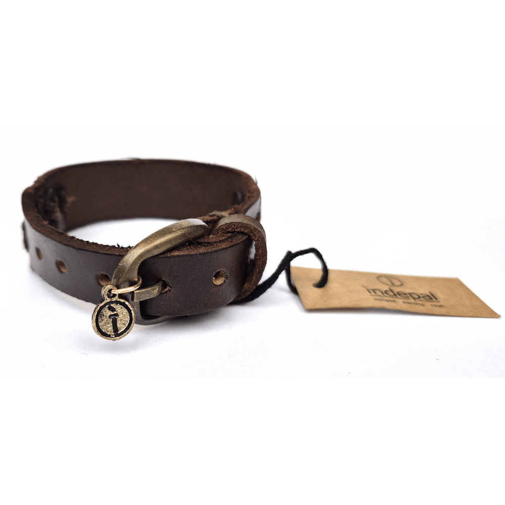 Mens Leather Bracelet-Buckle