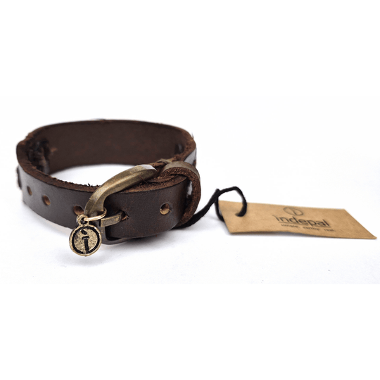 Mens Leather Bracelet-Buckle