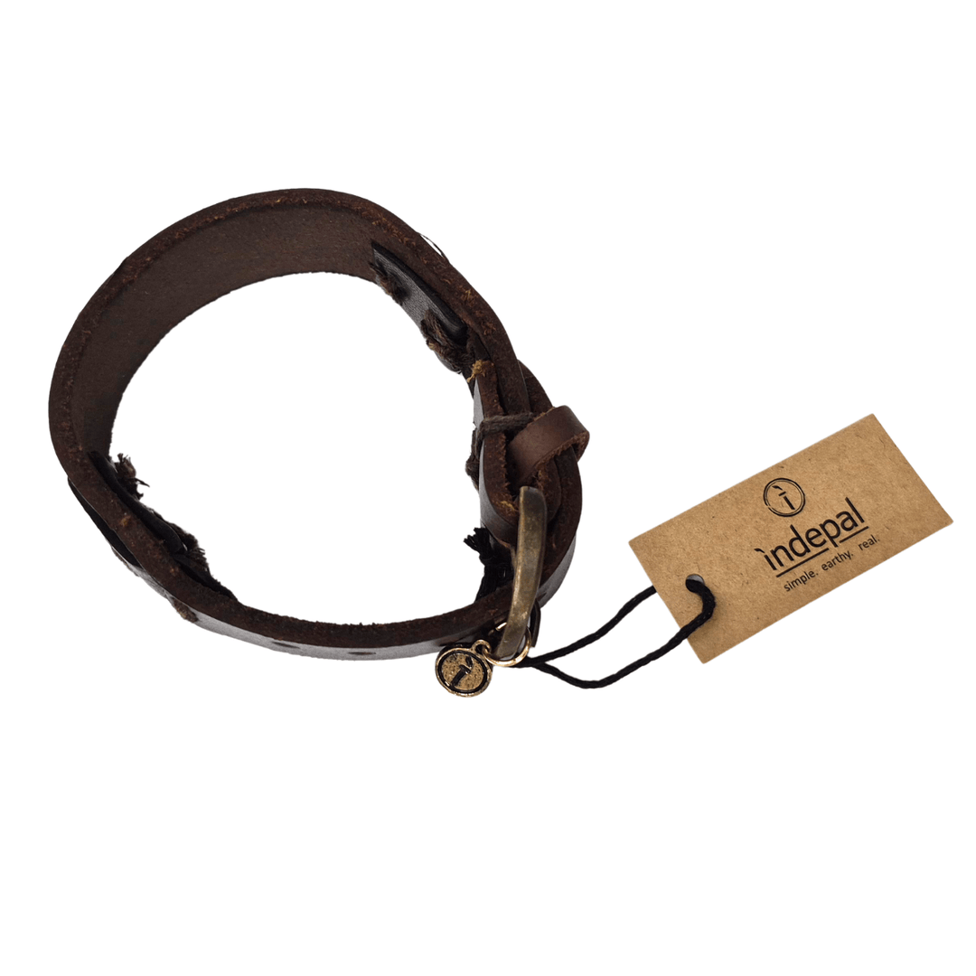 Mens Leather Bracelet-Buckle