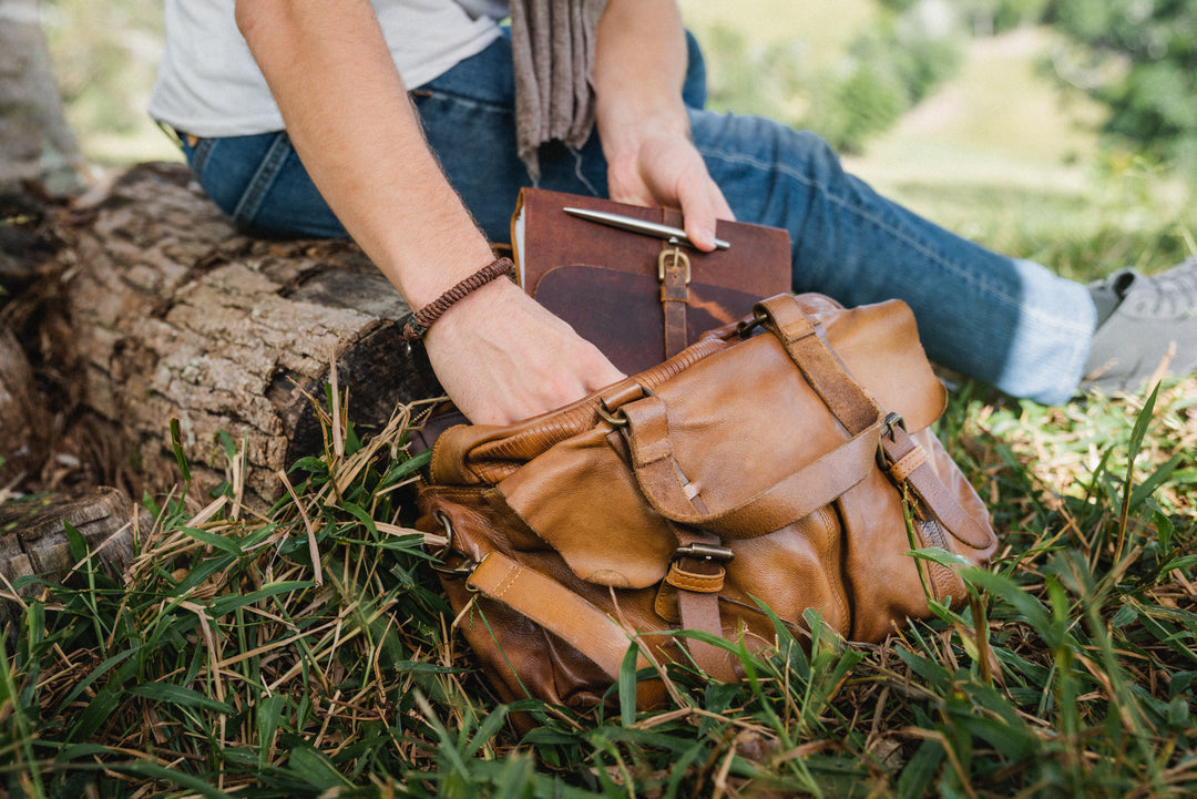 Mens Satchel Bag with Leather Journal - Chadwick Satchel