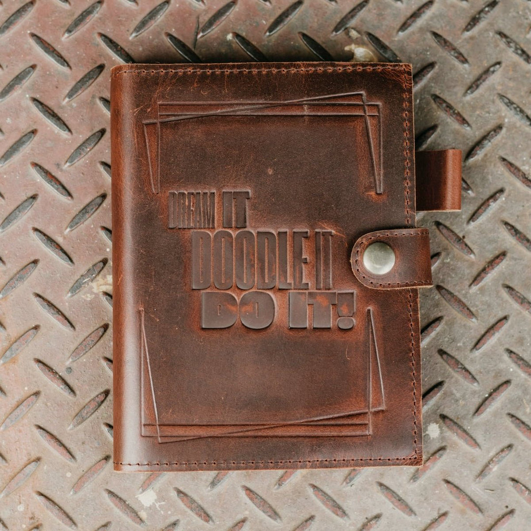 Doodle It - Tag Lock Leather Journal…