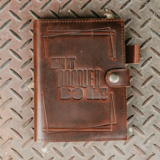 Doodle It - Tag Lock Leather Journal…