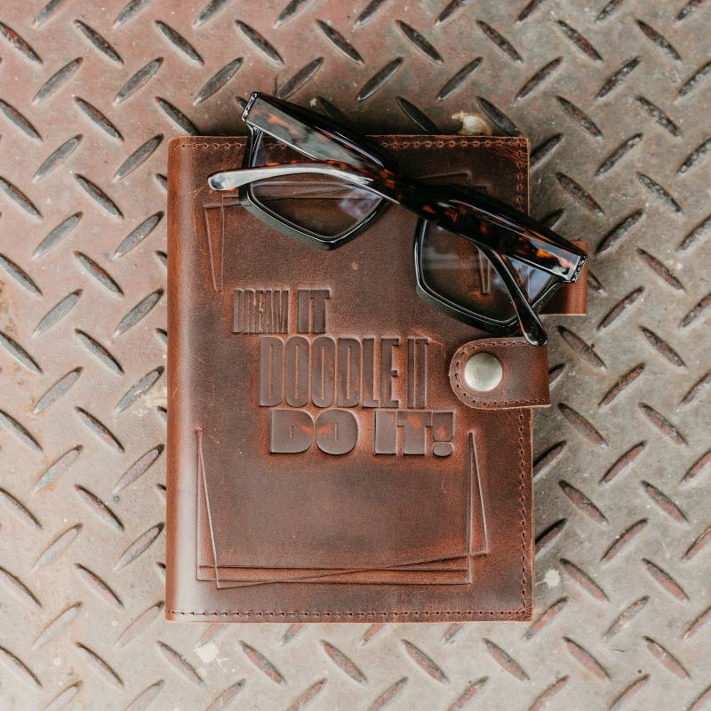 Doodle It - Tag Lock Leather Journal…