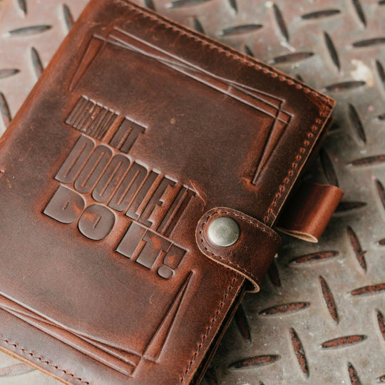 Doodle It - Tag Lock Leather Journal…