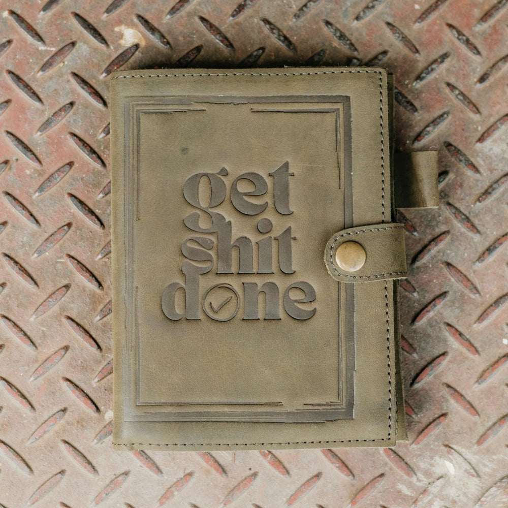Get Sh*t Done - Tag Lock Leather Journal…