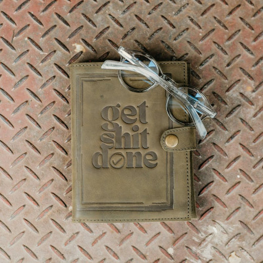 Get Sh*t Done - Tag Lock Leather Journal…