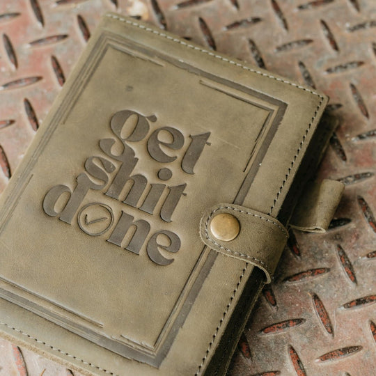 Get Sh*t Done - Tag Lock Leather Journal…