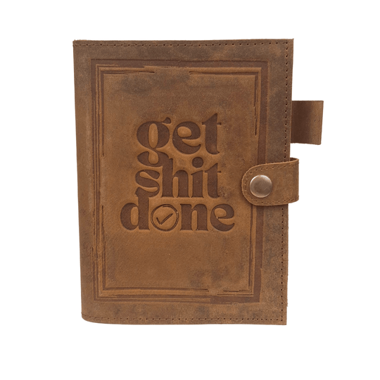 Get Sh*t Done - Tag Lock Leather Journal