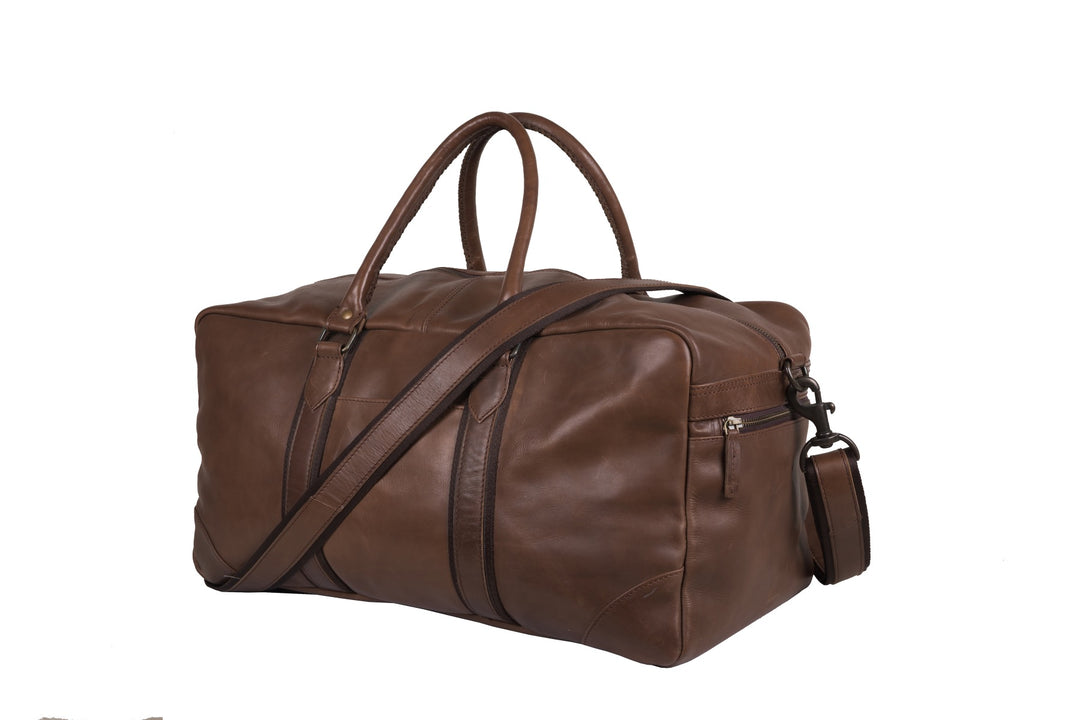 Lincoln - Mens Leather Duffle Bag - Antique Brown