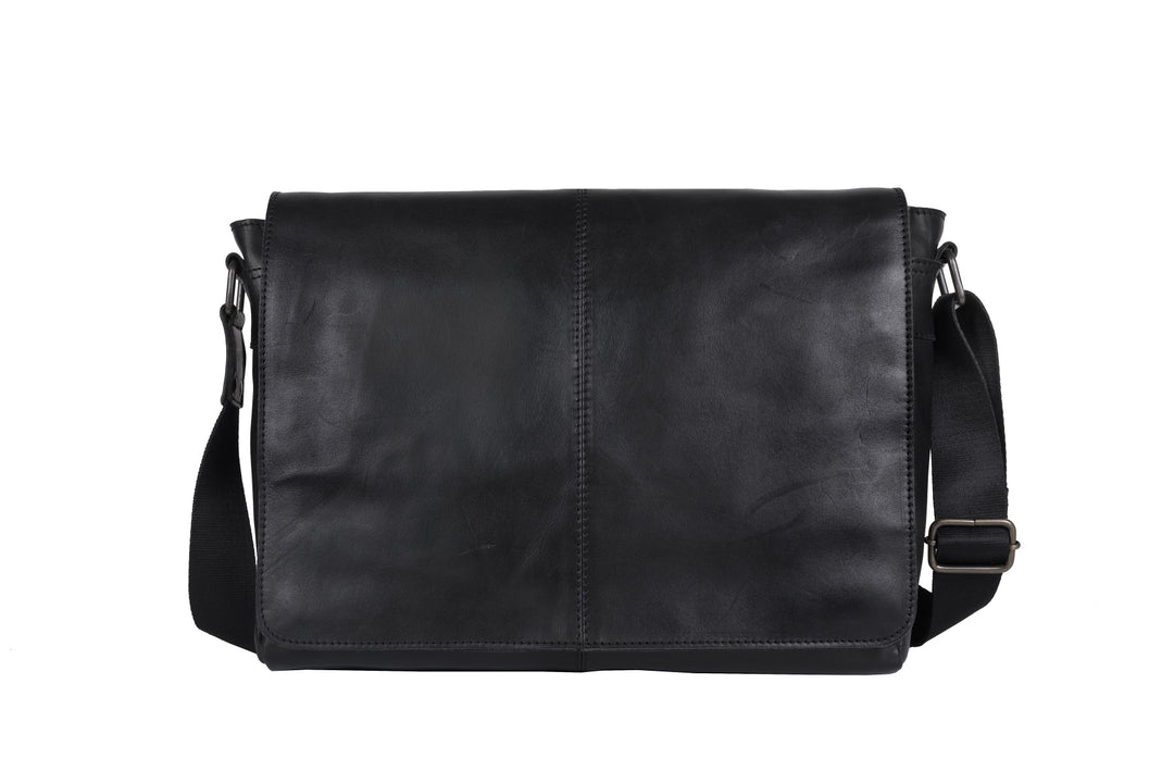 Leather Laptop Bag for Men - Macquarie Black v4