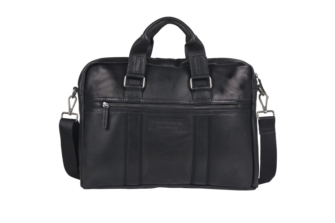 Leather Satchel Bag for Men - Antique Black